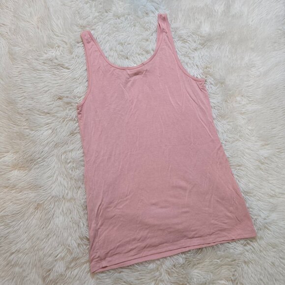 Y2K Forever 21 Thin Layering Long Pink Tunic Tank Top Womens Large - Picture 2 of 3